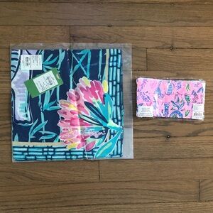 Lot of NWT Lilly Pulitzer Silk Scarf and NWT Adult Face Mask 3-Pack